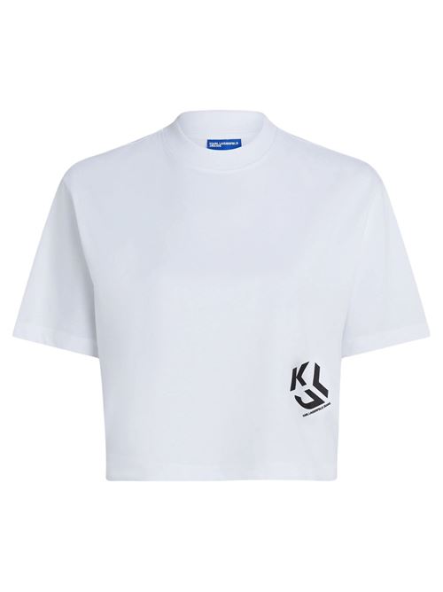 T-shirt donna bianca in cotone Karl Lagerfeld jeans | A2W17076100
